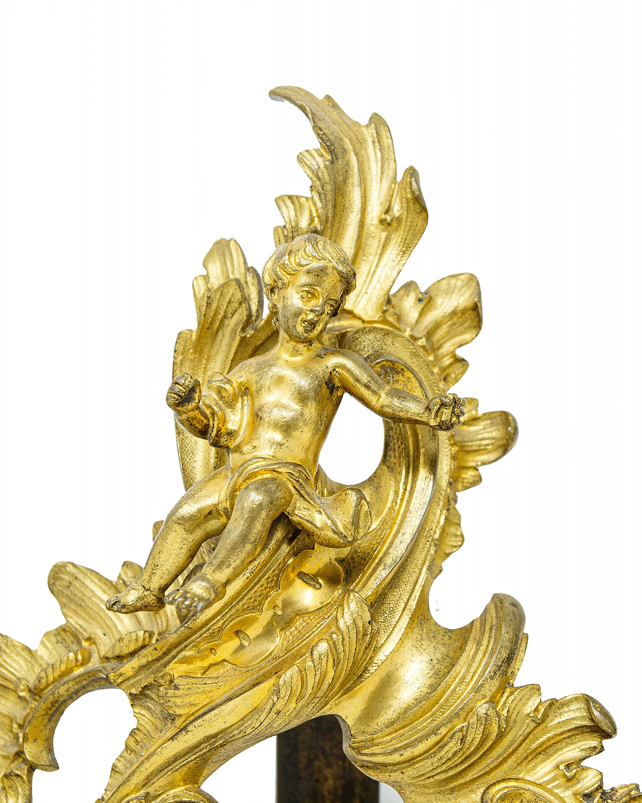 Pair of gilded bronze andirons, 19th century 3