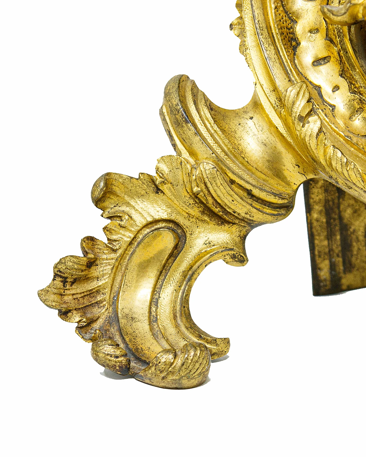 Pair of gilded bronze andirons, 19th century 5