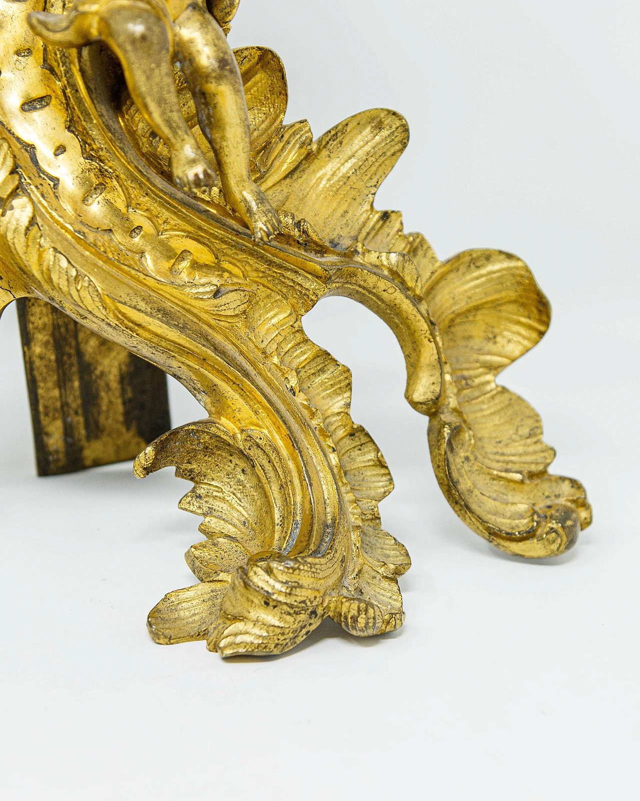 Pair of gilded bronze andirons, 19th century 8