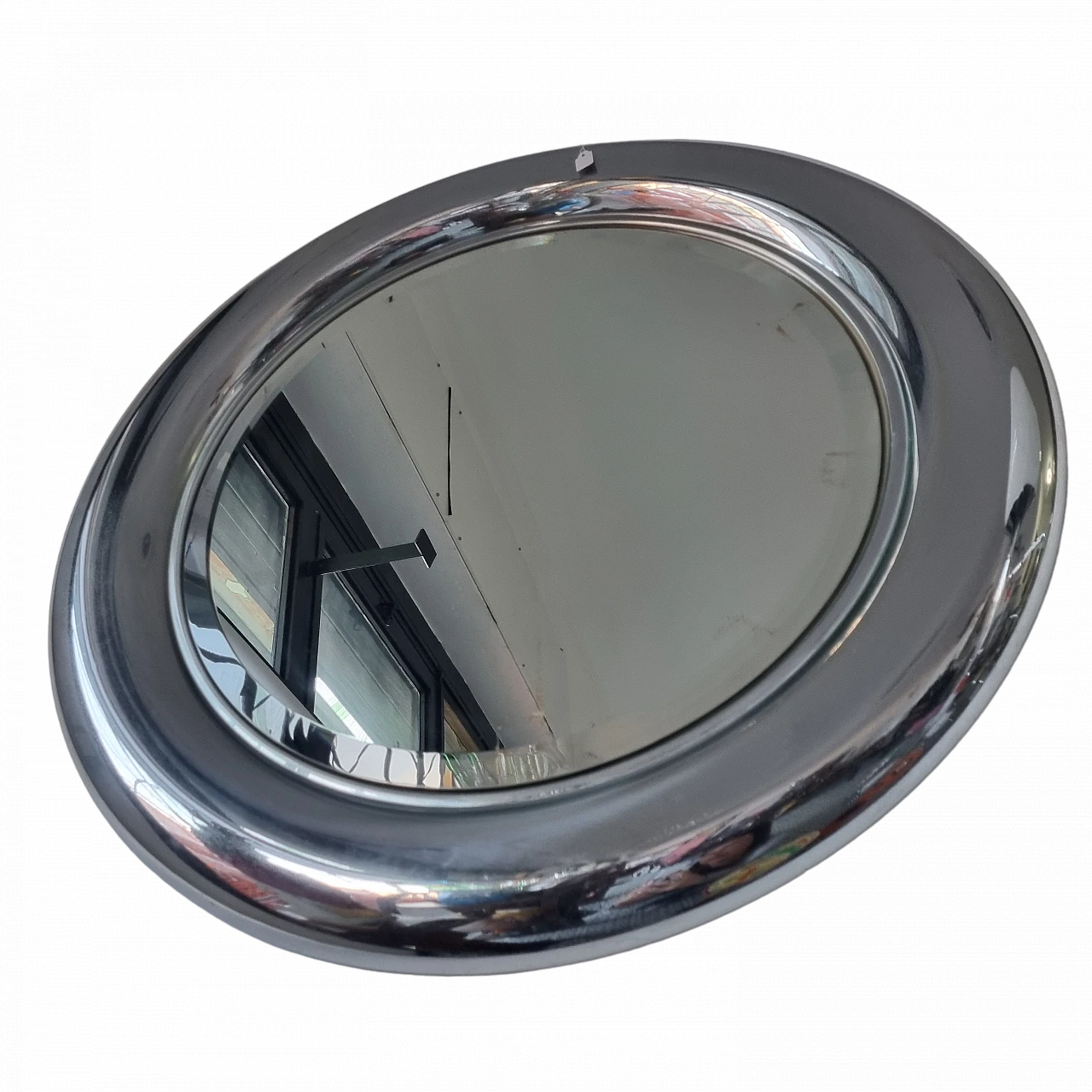 Polished chrome and smoked round mirror by Goffredo Reggiani, 1960s 6