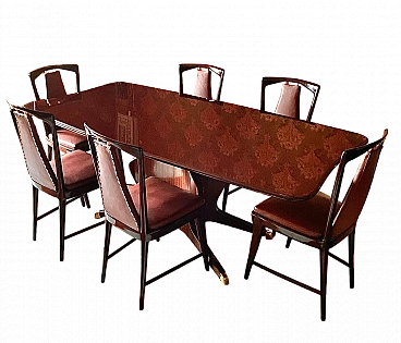 6 Sedie e tavolo di O. Borsani per Atelier Borsani Varedo, anni '50