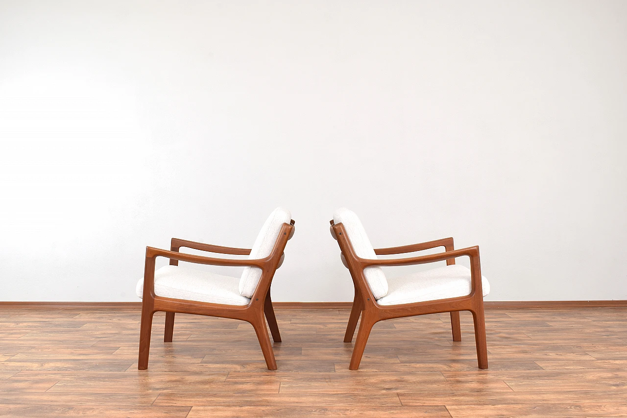 Pair of teak Senator armchairs by Ole Wanscher for Cado, 1960s 3