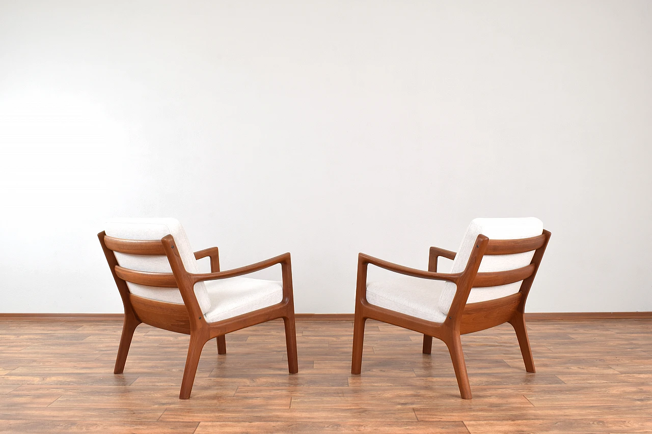 Pair of teak Senator armchairs by Ole Wanscher for Cado, 1960s 4