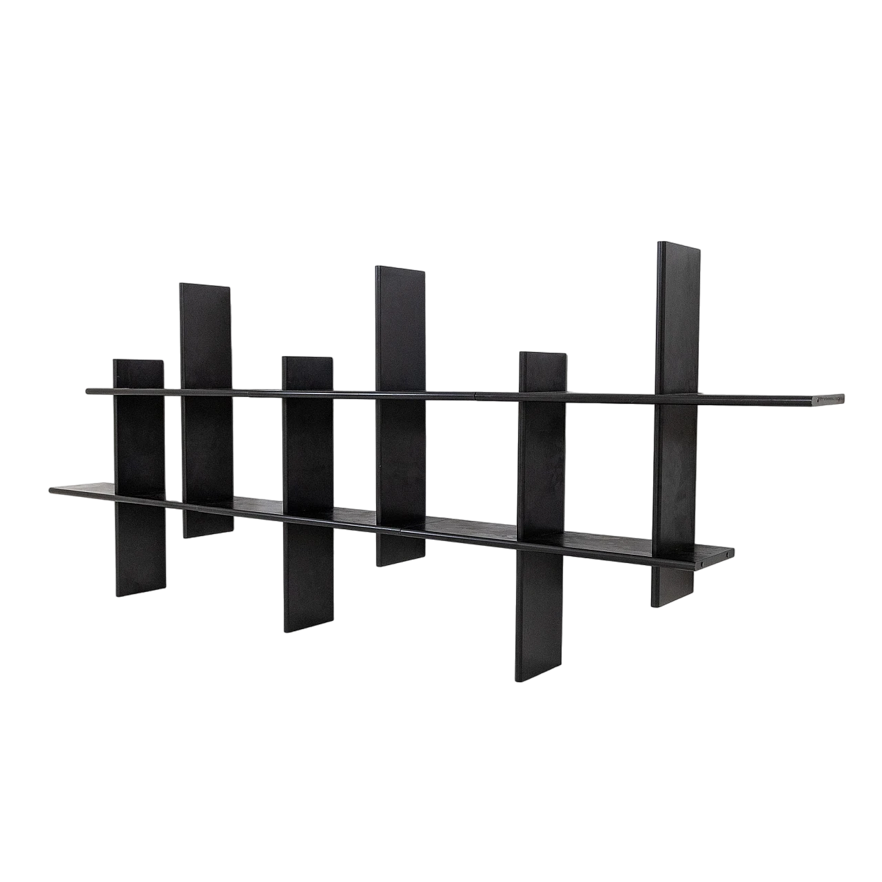 Black lacquered beech modular hanging bookcase, 1980s 2