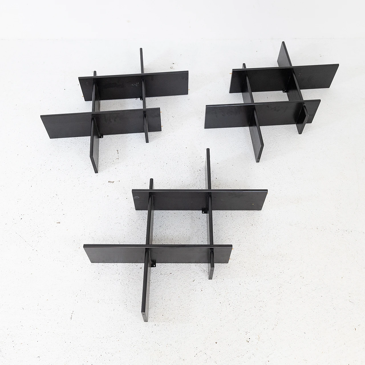 Black lacquered beech modular hanging bookcase, 1980s 11