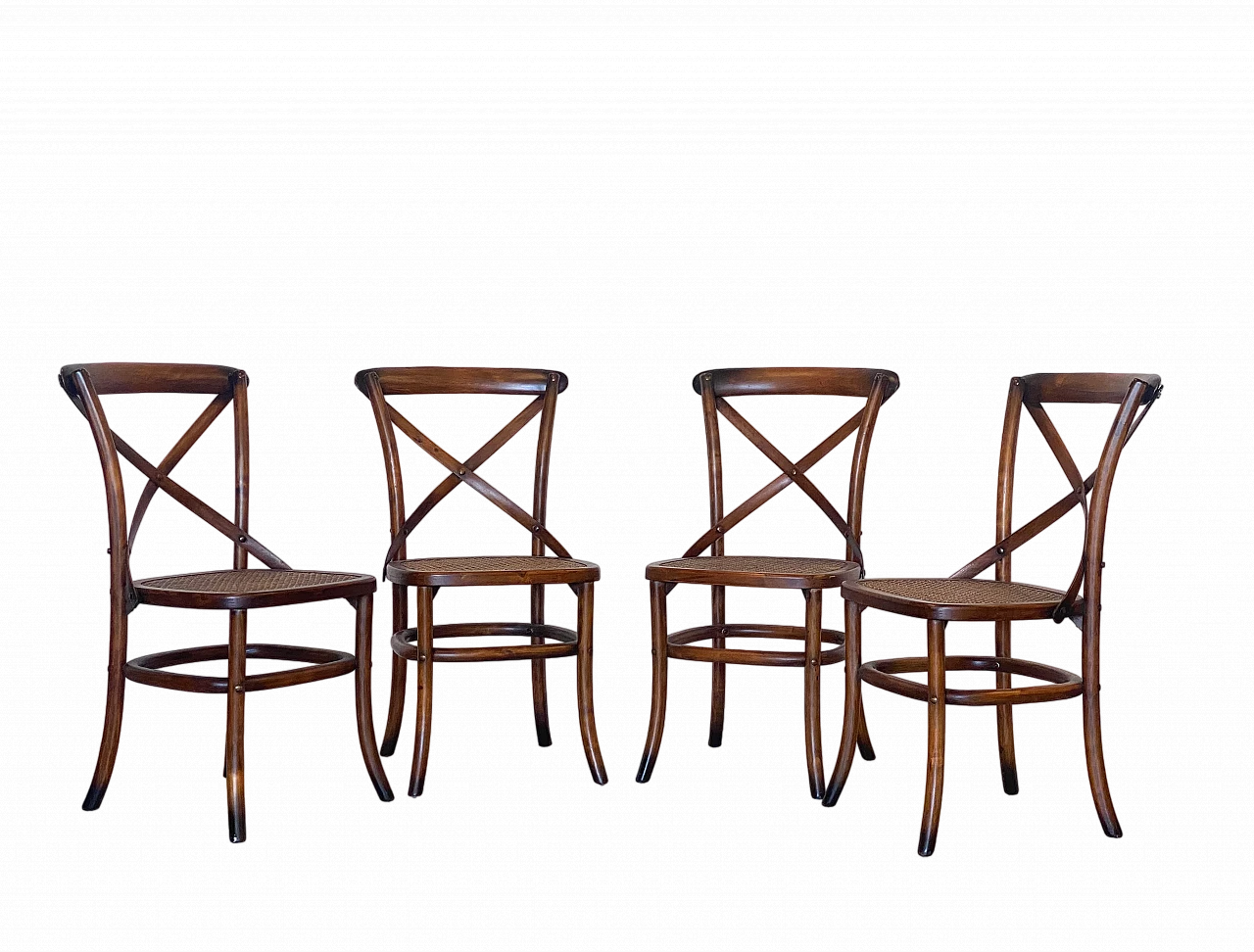 4 Beech and Vienna straw chairs, 1960s 18