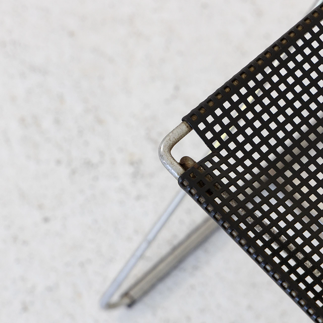 6 Stackable chairs in chromed and black varnished metal, 1980s 10