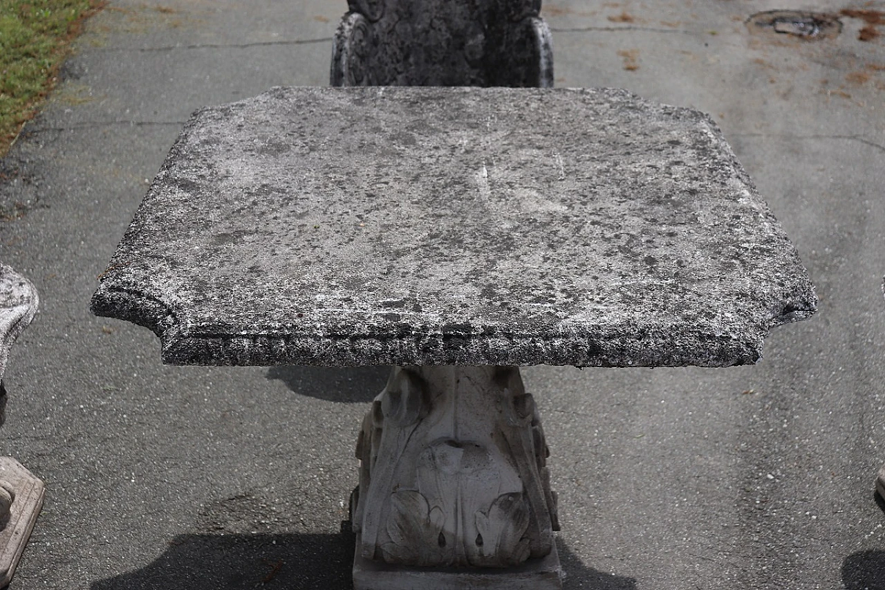 Table and four armchairs in decorated grit and cement, 1920s 12