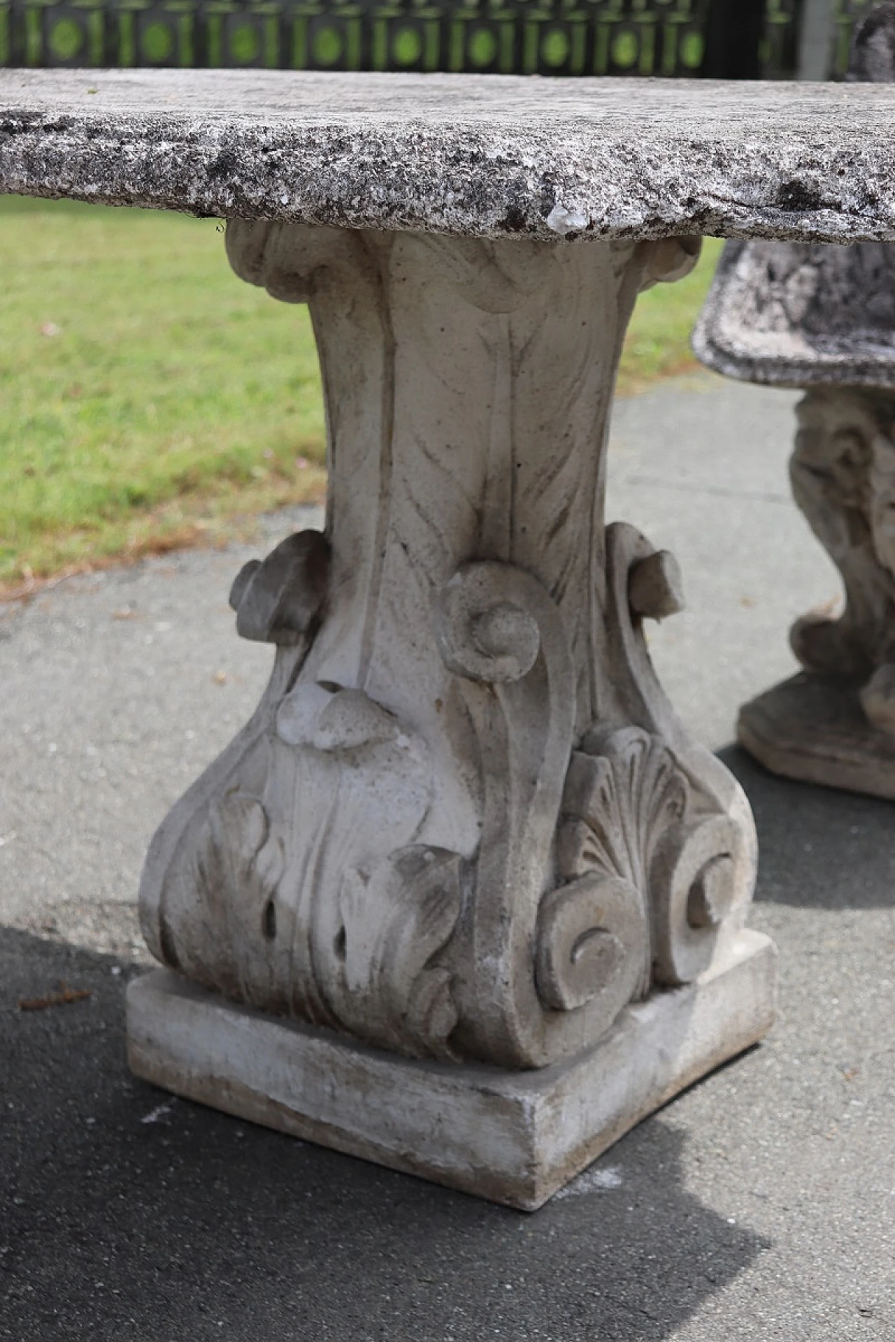 Table and four armchairs in decorated grit and cement, 1920s 14