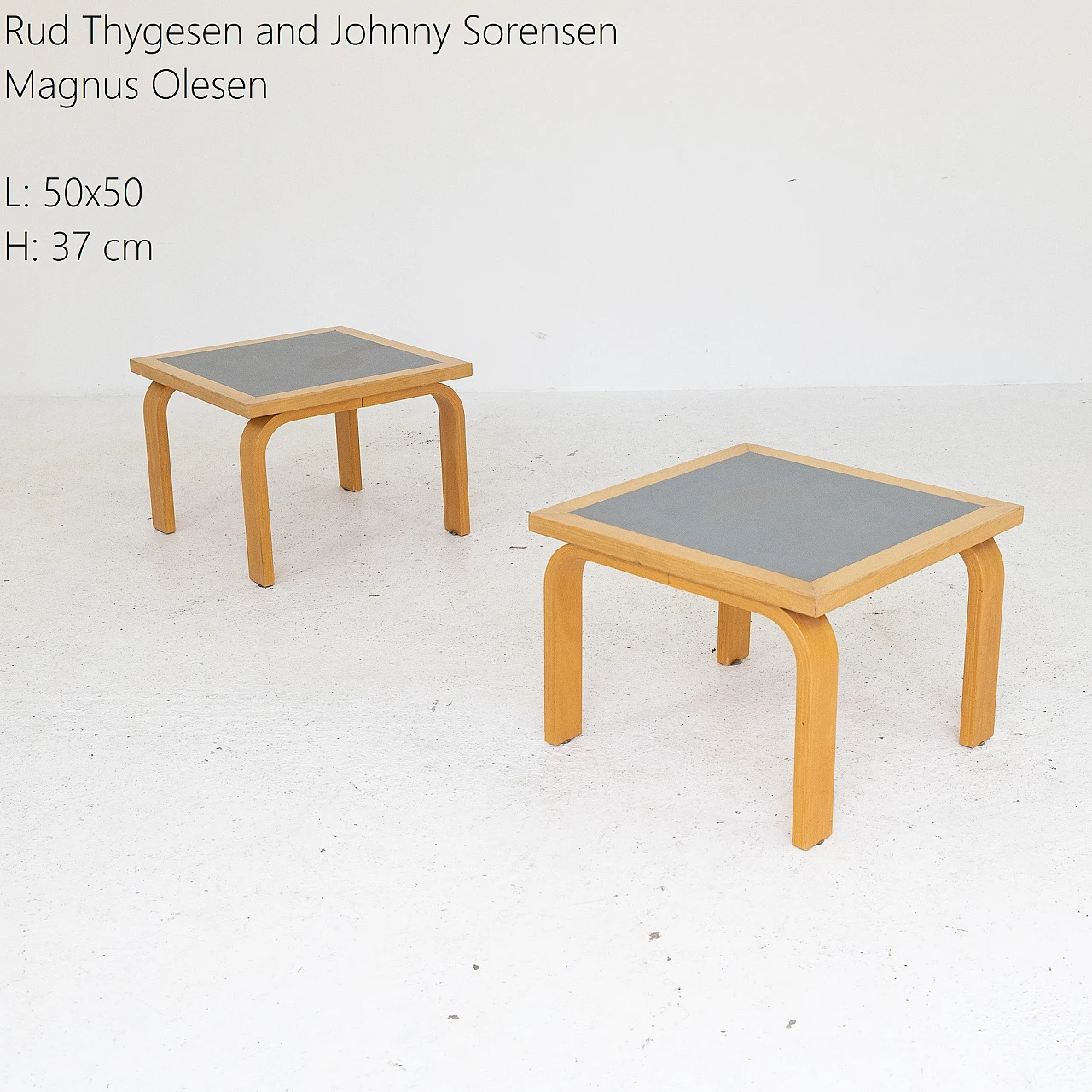 Pair of coffee tables by Thygesen & Sorensen for Magnus Olesen, 1980s 1