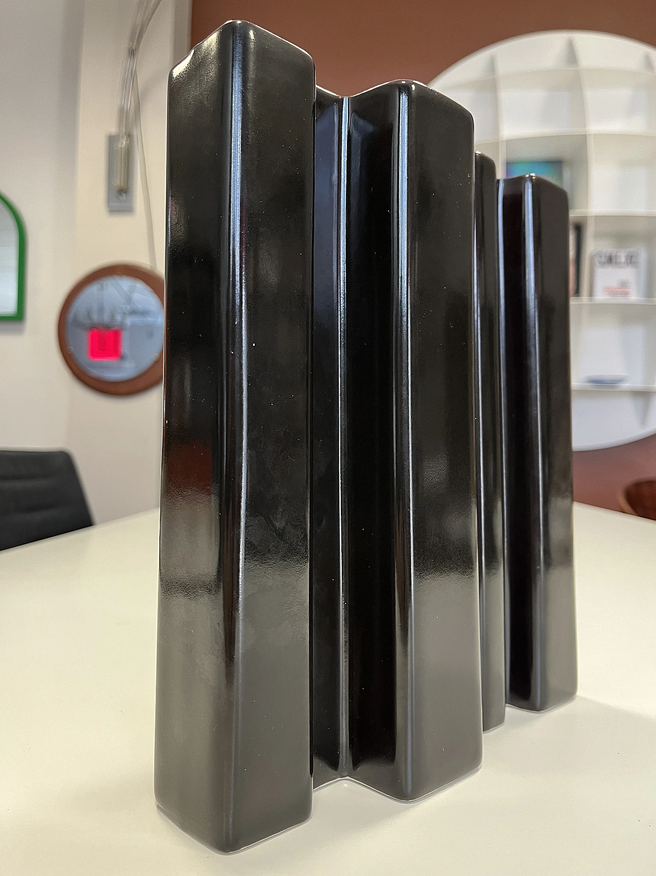 Black ceramic vase by A. Mangiarotti for Fratelli Brambilla, 1960s 4