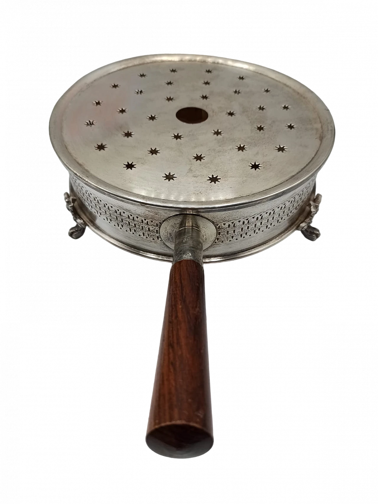 Metal food warmer with wooden handle, 1960s 9