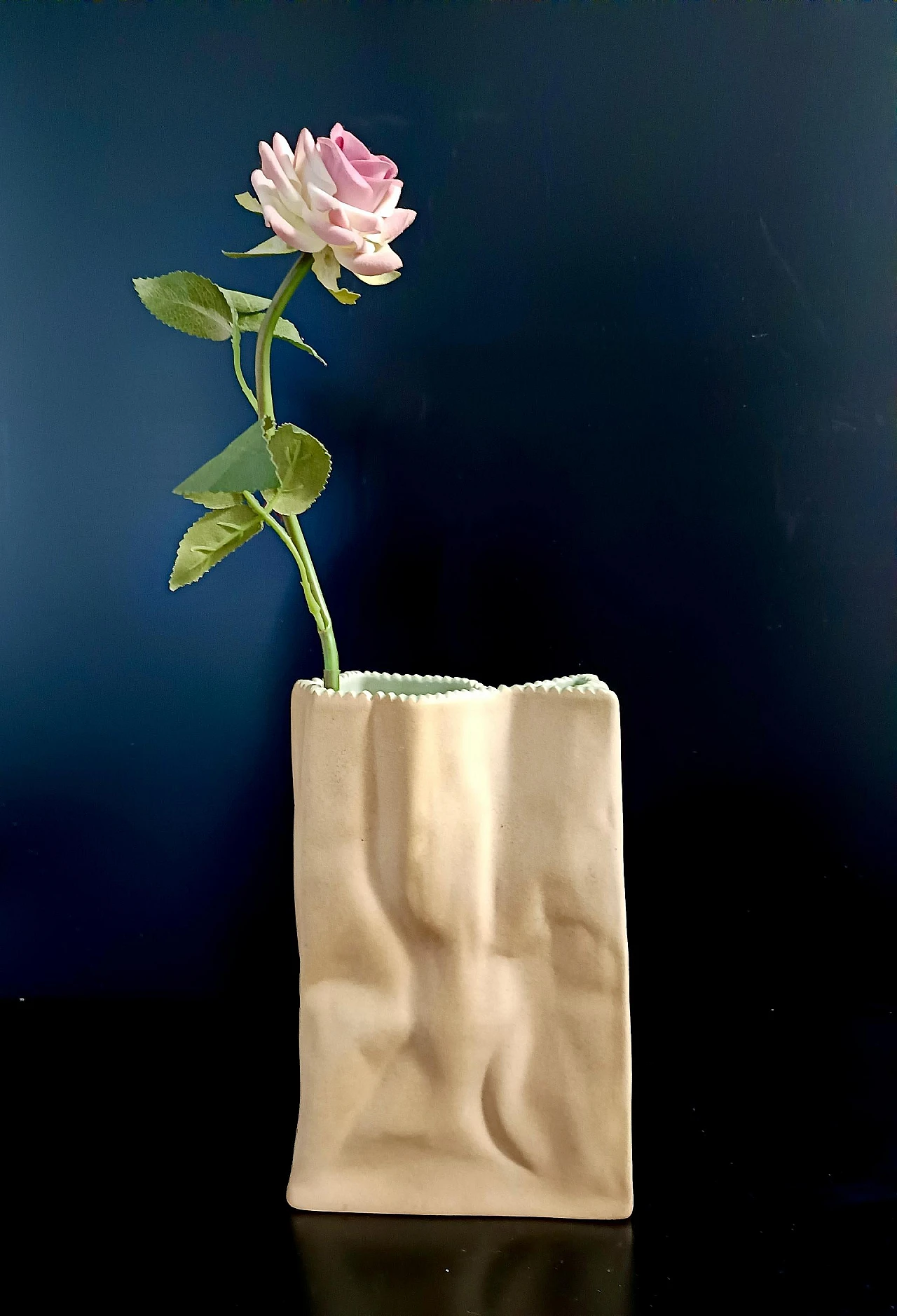 Paper Bag ceramic vase by Tapio Wirkkala for Rosenthal, 1990s 2