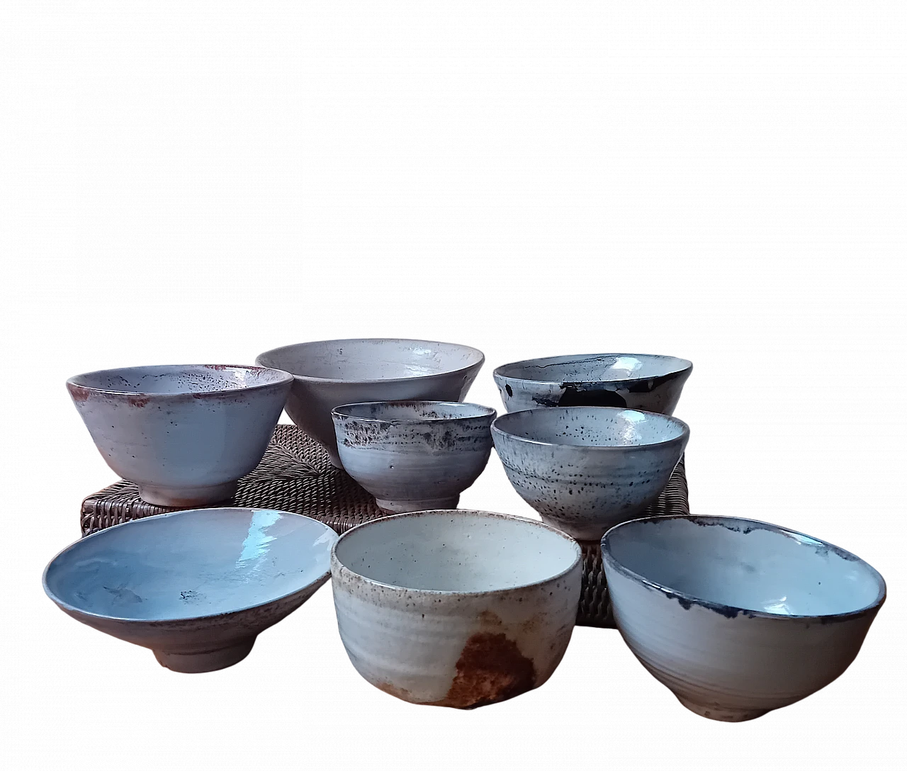 8 Ciotole Giapponesi artigianali in ceramica raku, anni 2000 27