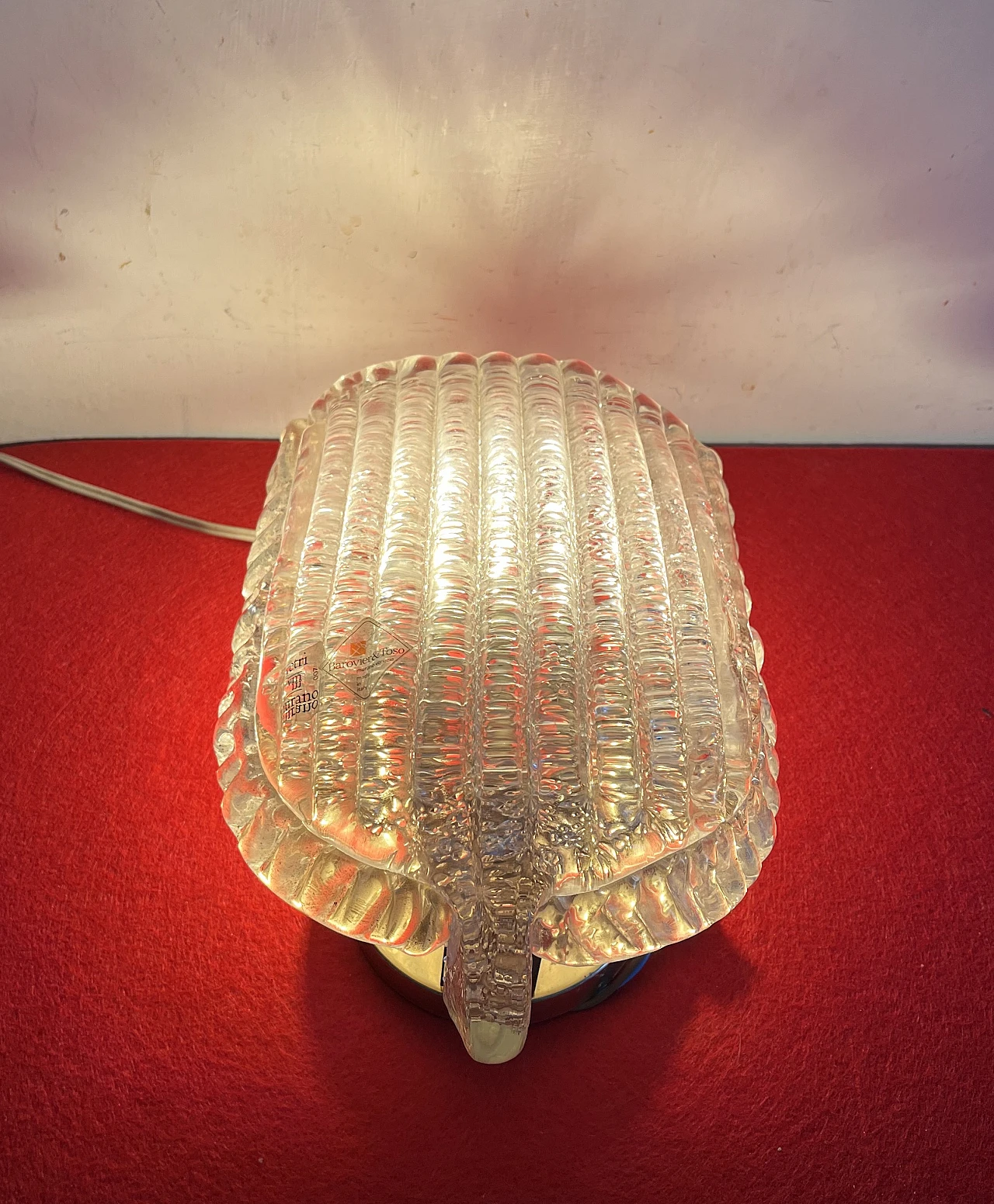 Murano glass wall light by Barovier & Toso, 1950s 7