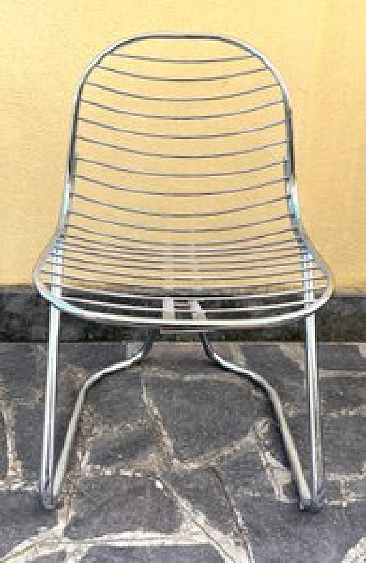 4 Chromed steel wire chairs by Gastone Rinaldi for Riva, 1960s 2