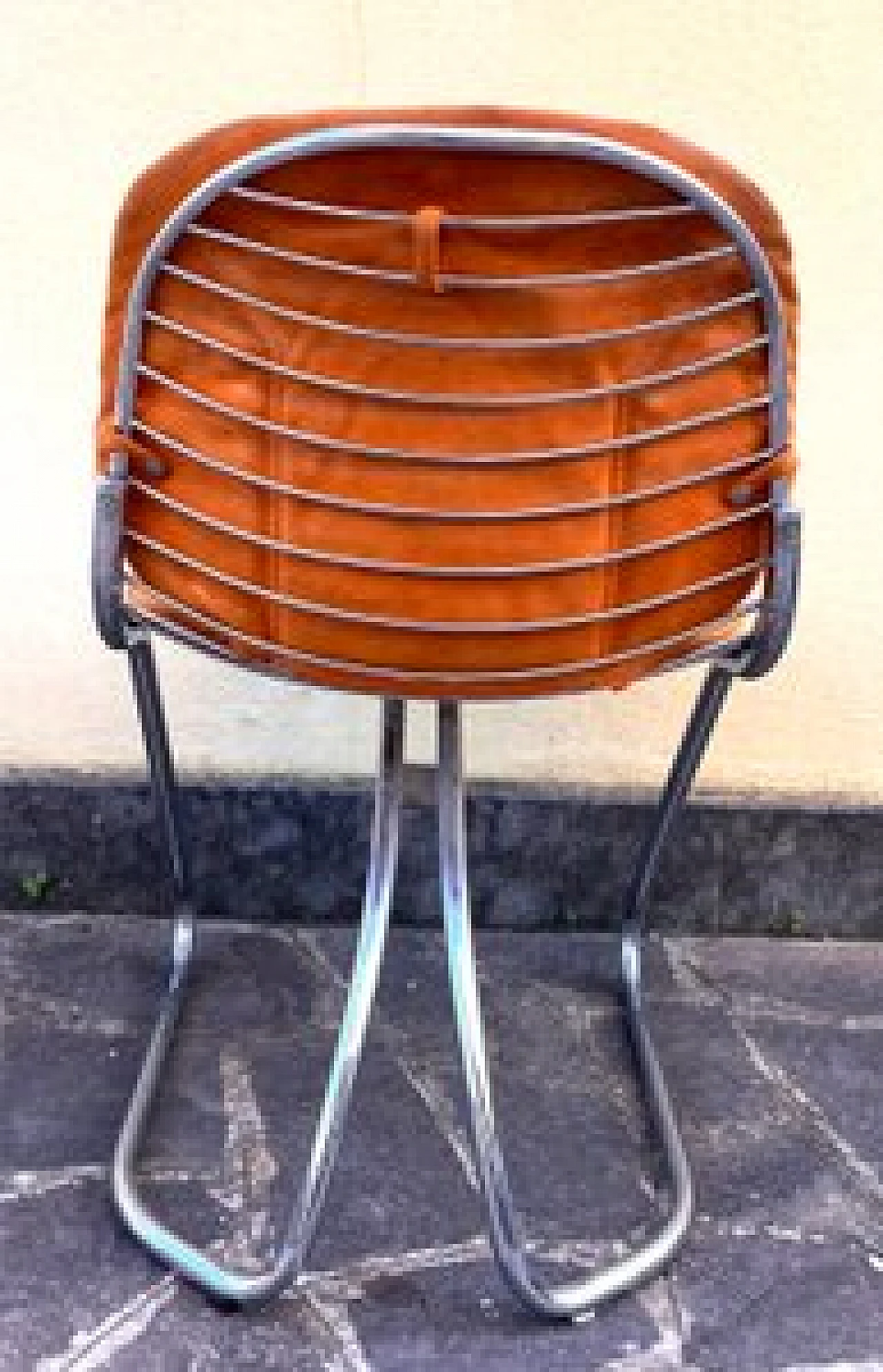 4 Chromed steel wire chairs by Gastone Rinaldi for Riva, 1960s 4