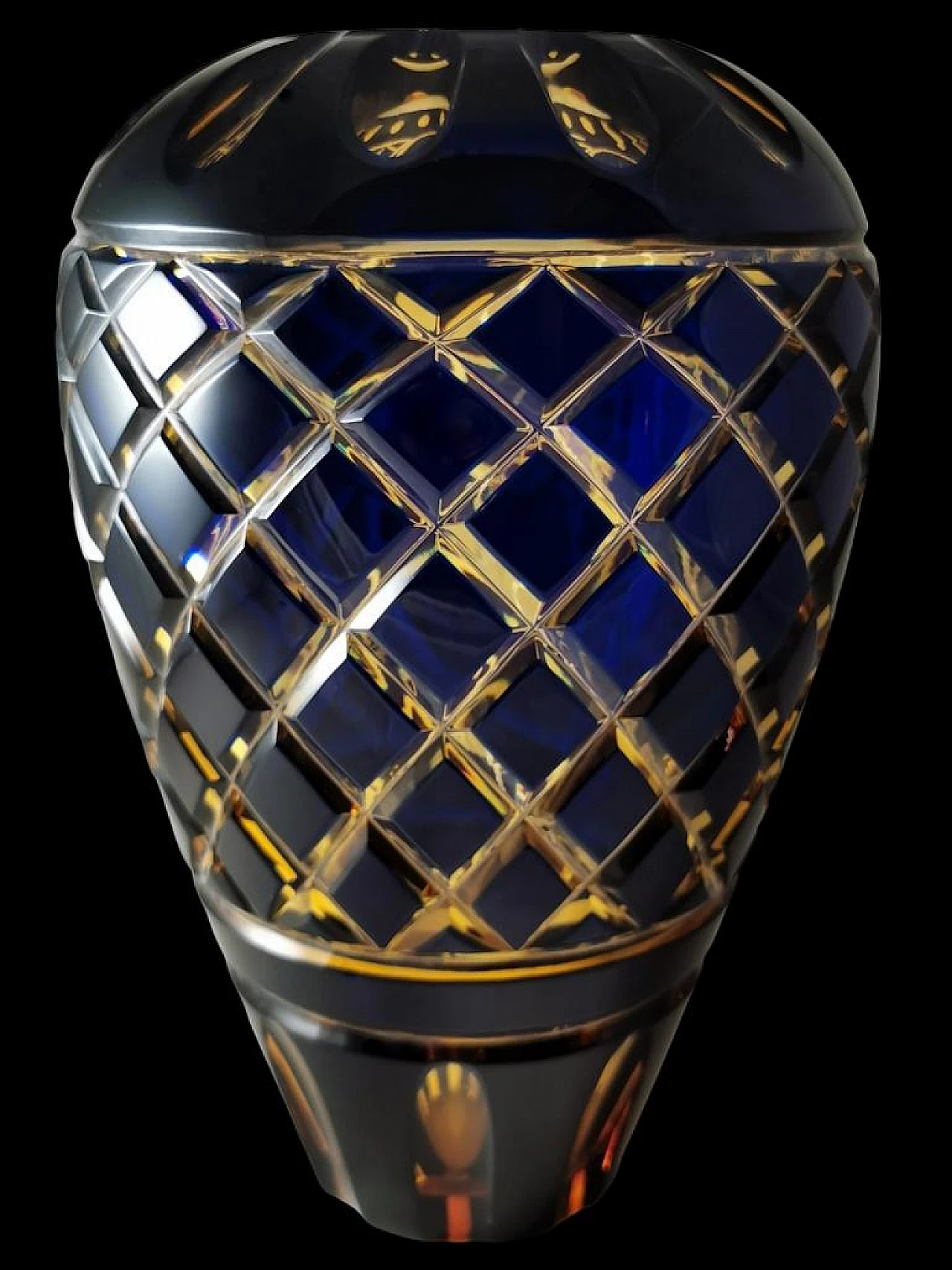 Two-tone crystal vase cut and ground by hand, 1984 10