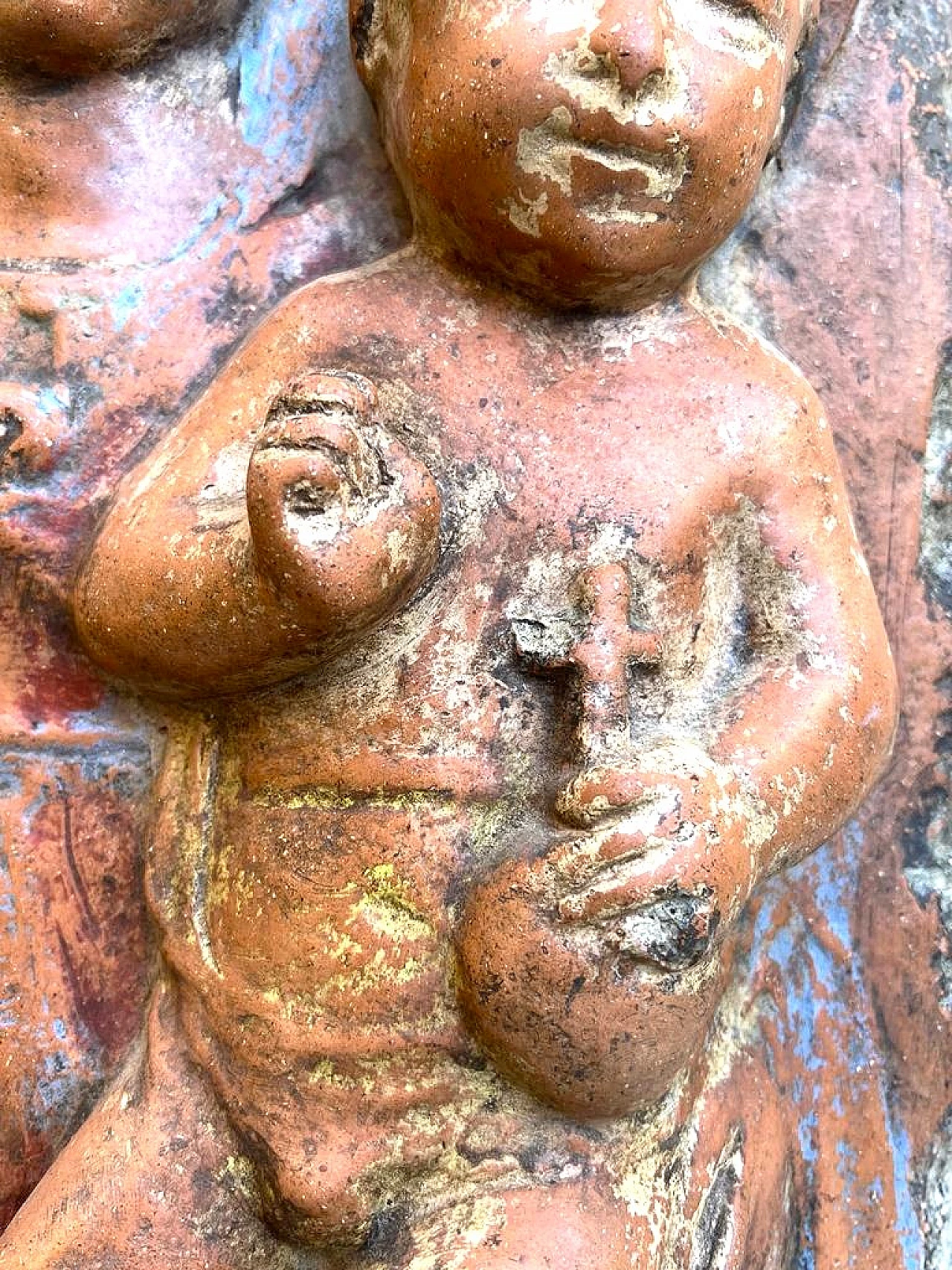 Madonna col Bambino, scultura in terracotta, '600 4