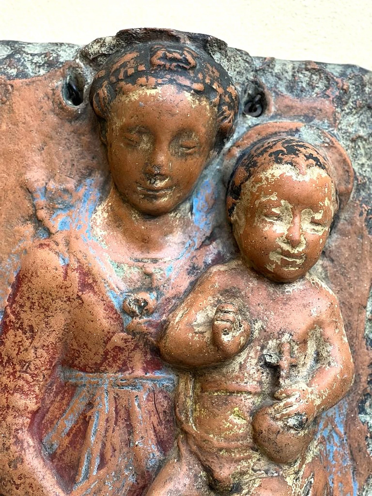 Madonna col Bambino, scultura in terracotta, '600 6