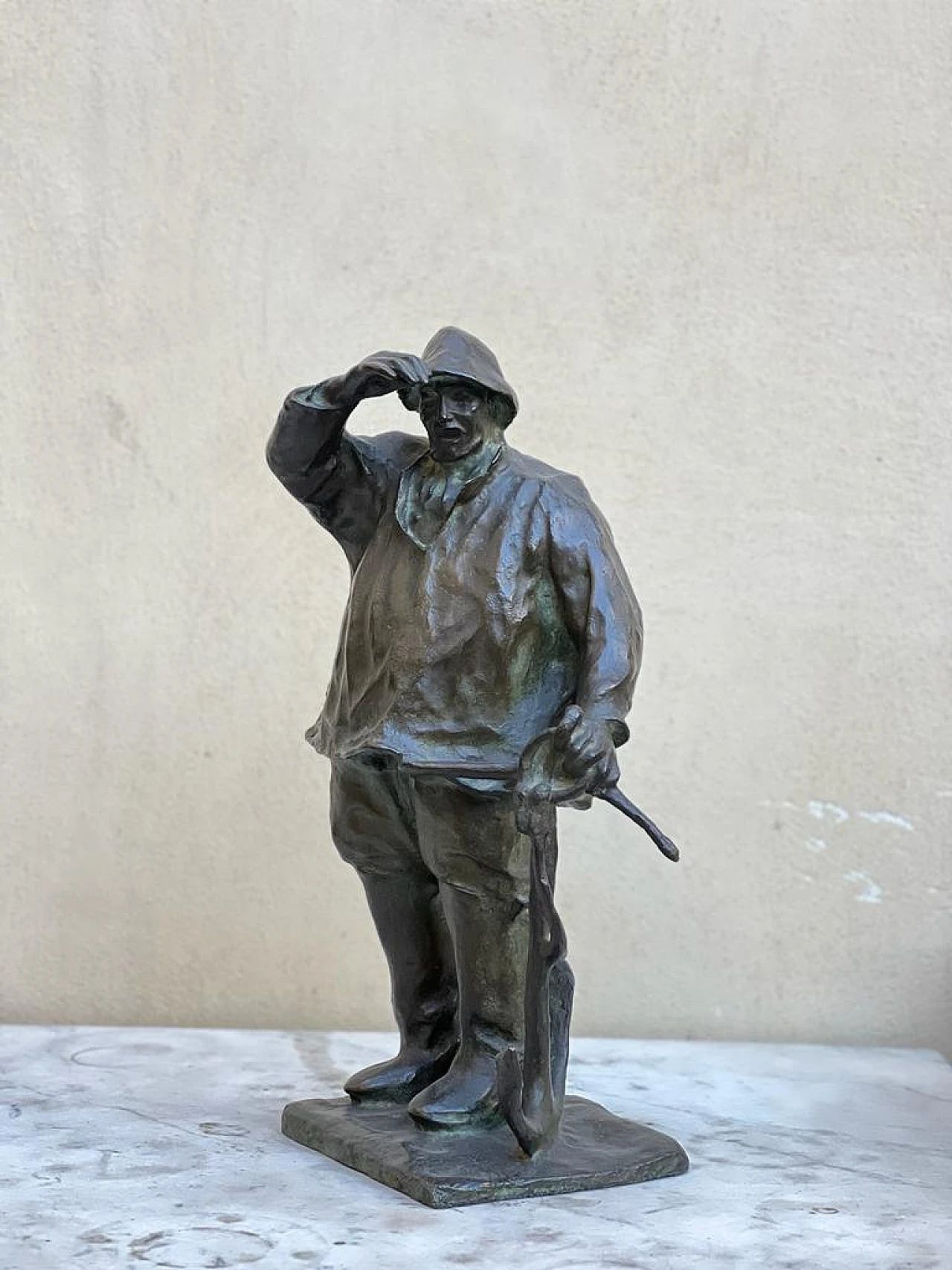 Sailor with anchor, bronze sculpture, 1940s 4