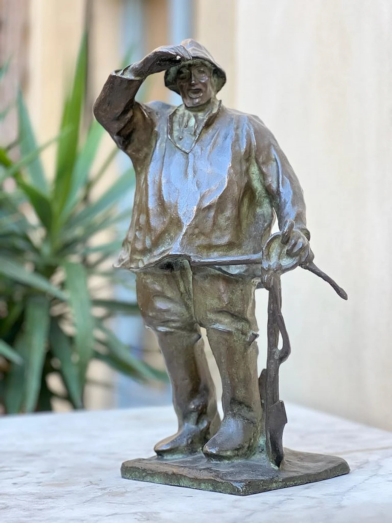 Sailor with anchor, bronze sculpture, 1940s 10