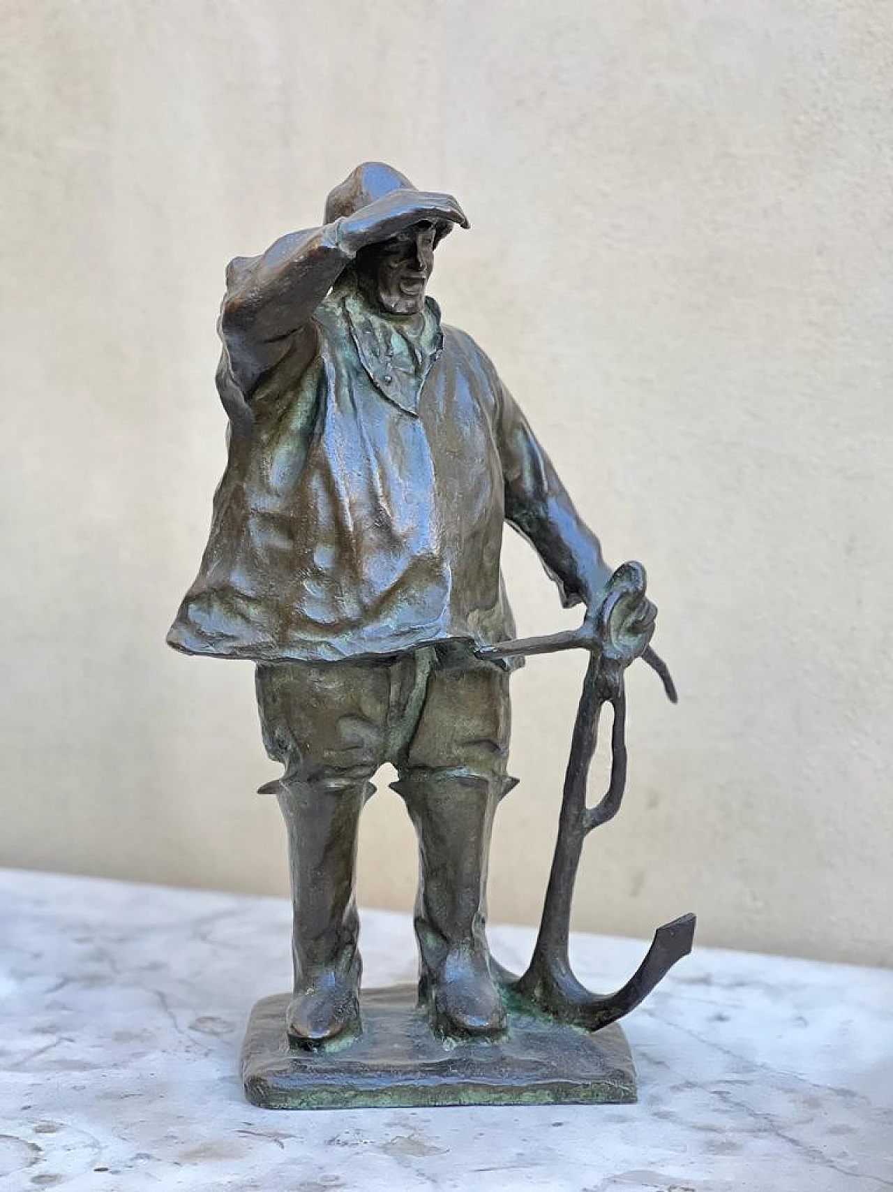 Sailor with anchor, bronze sculpture, 1940s 11