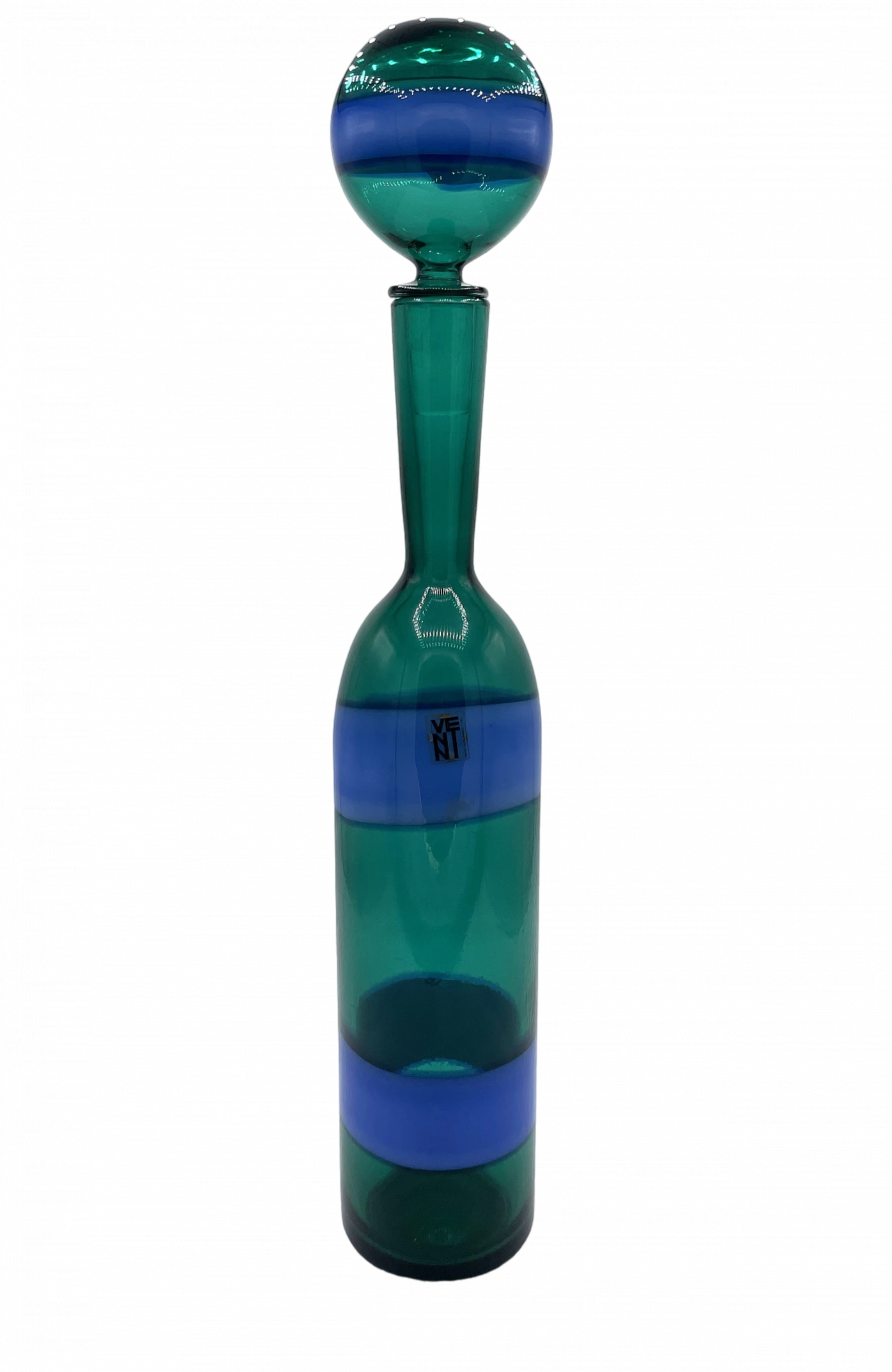 Banded Murano glass bottle by Fulvio Bianconi, 1970s 7