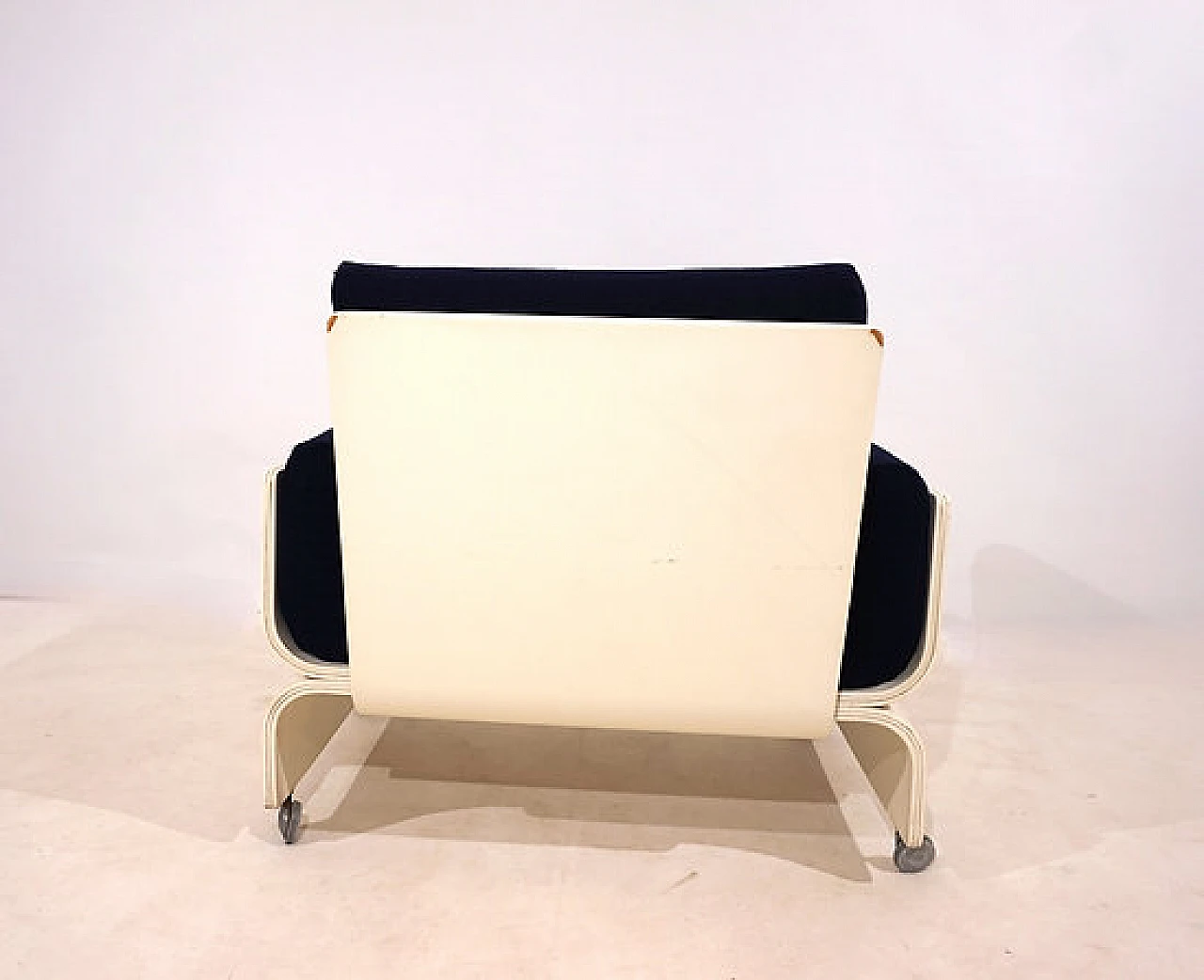 Wood, plastic and fabric Olympic Airways armchair, 1960s 3