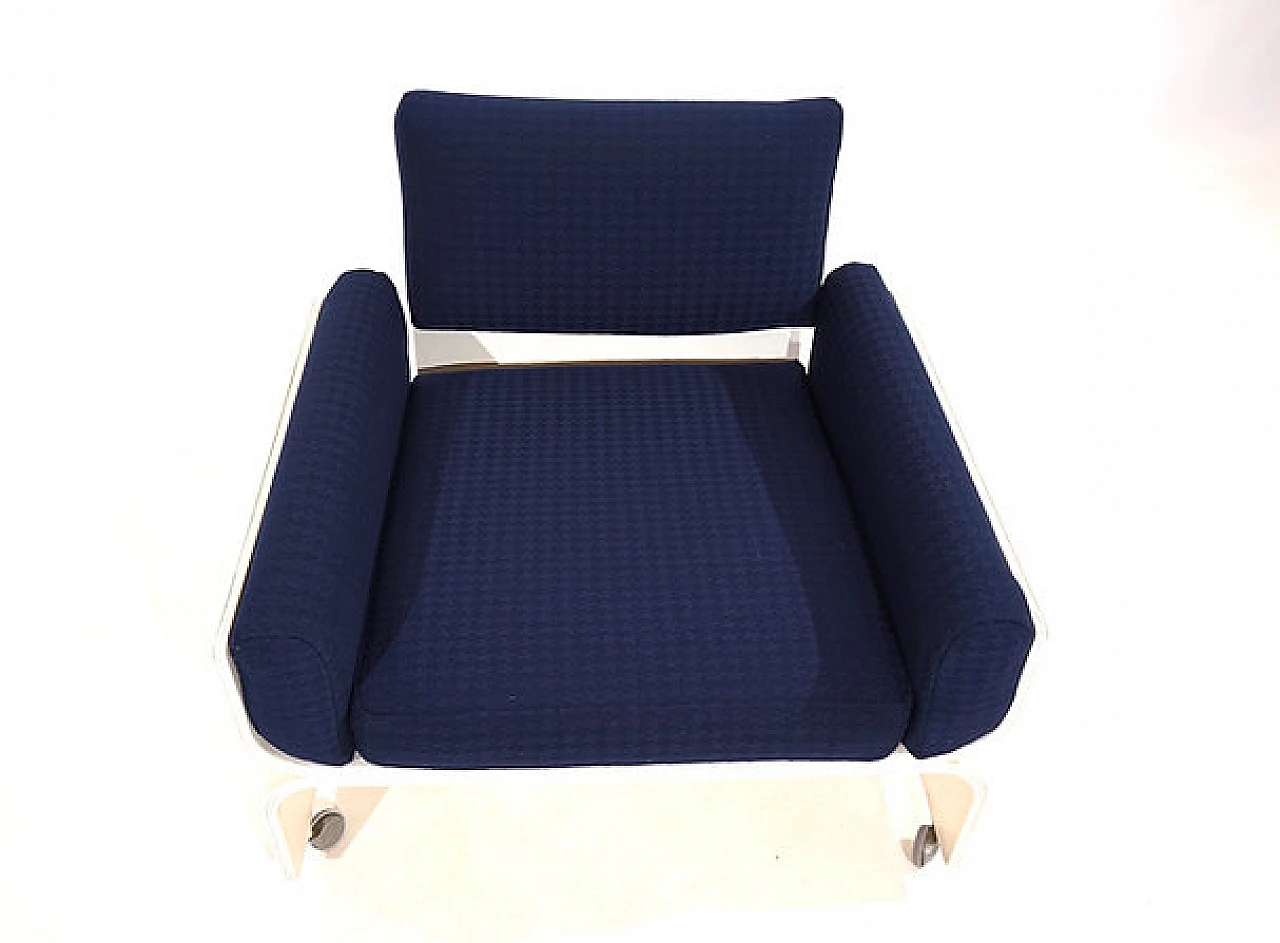 Wood, plastic and fabric Olympic Airways armchair, 1960s 4