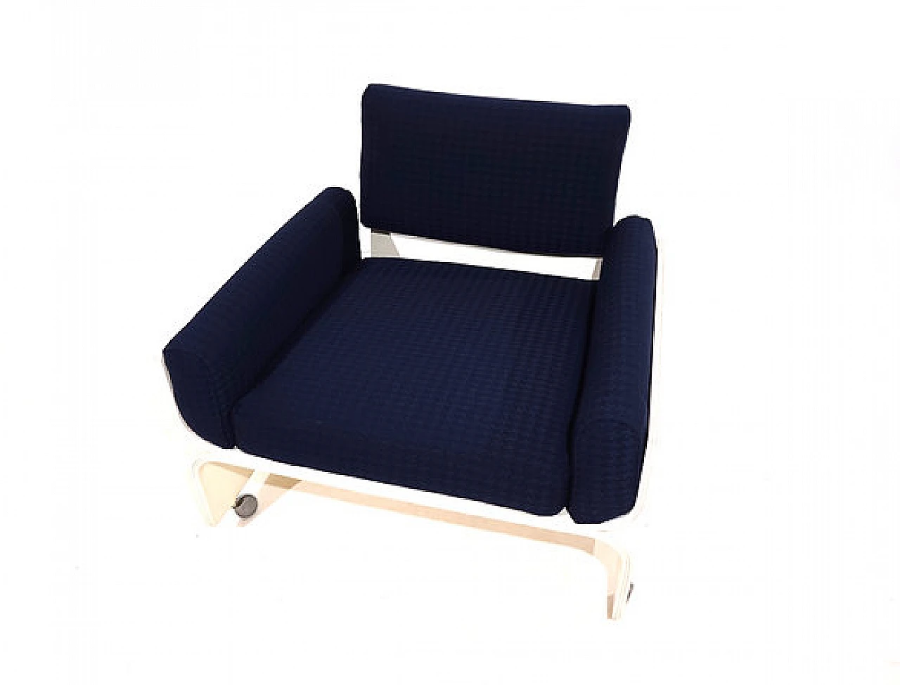 Wood, plastic and fabric Olympic Airways armchair, 1960s 11