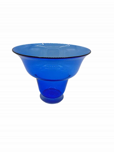 Blue glass vase by Venini, 1995