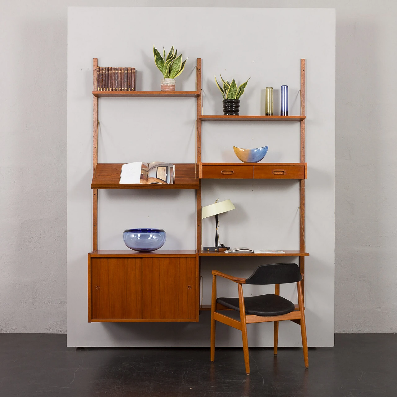 Modular teak bookcase in the style of P. Cadovius, 1960s 2