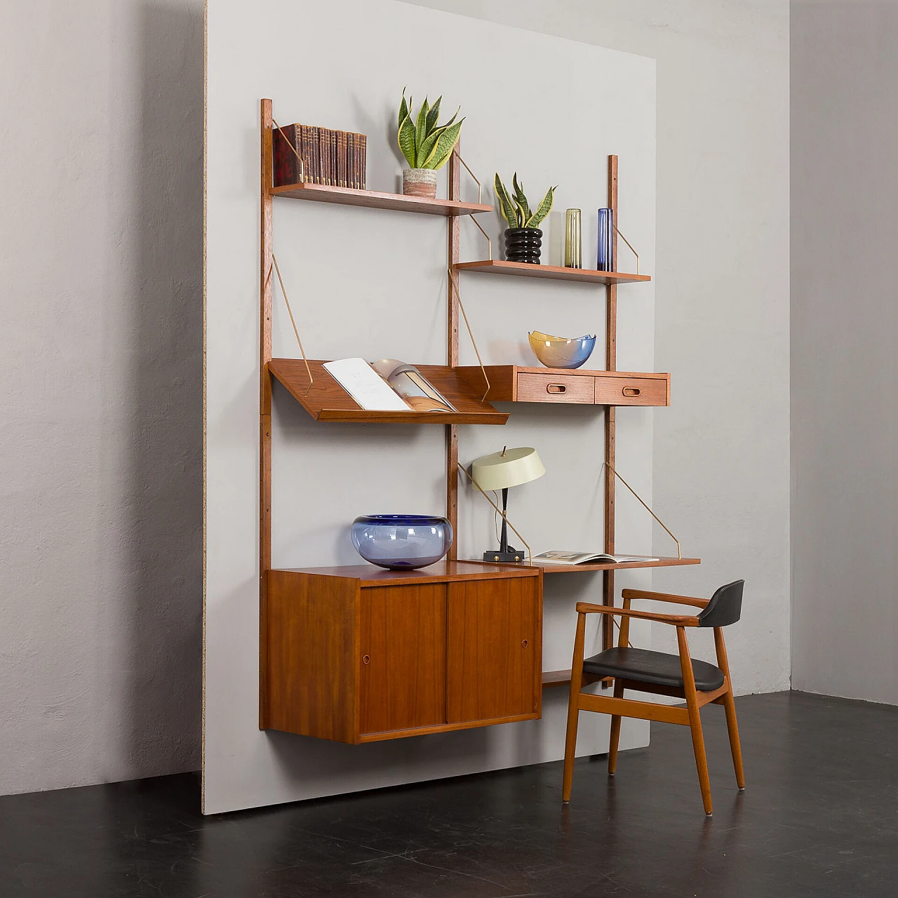 Modular teak bookcase in the style of P. Cadovius, 1960s 3