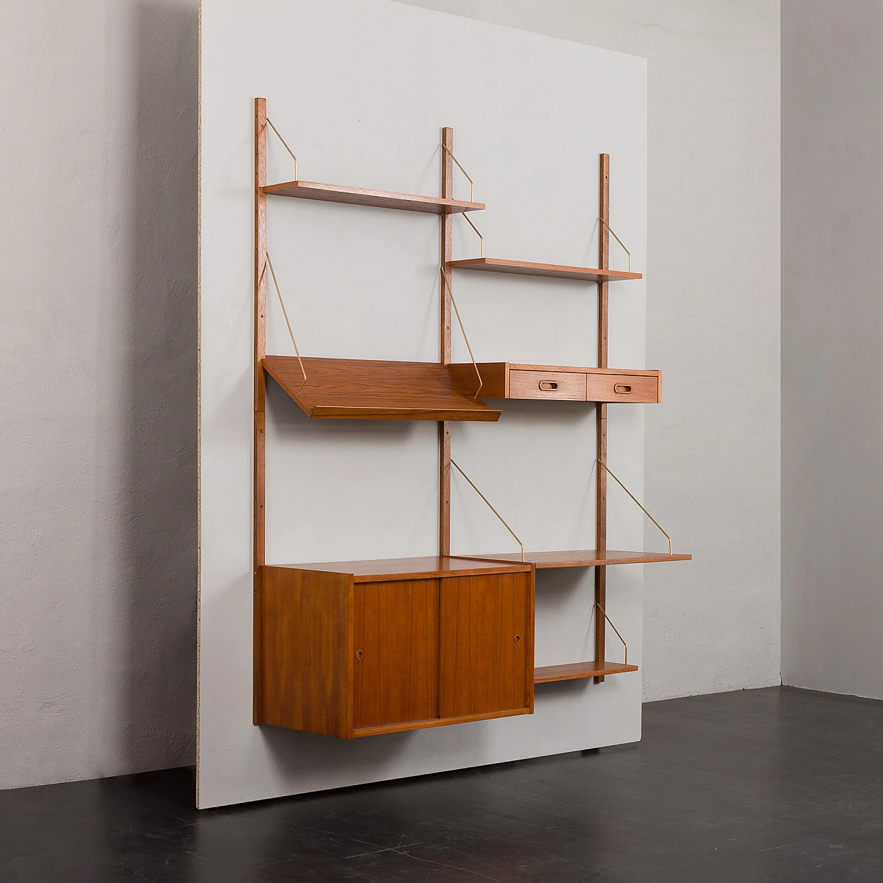 Modular teak bookcase in the style of P. Cadovius, 1960s 4