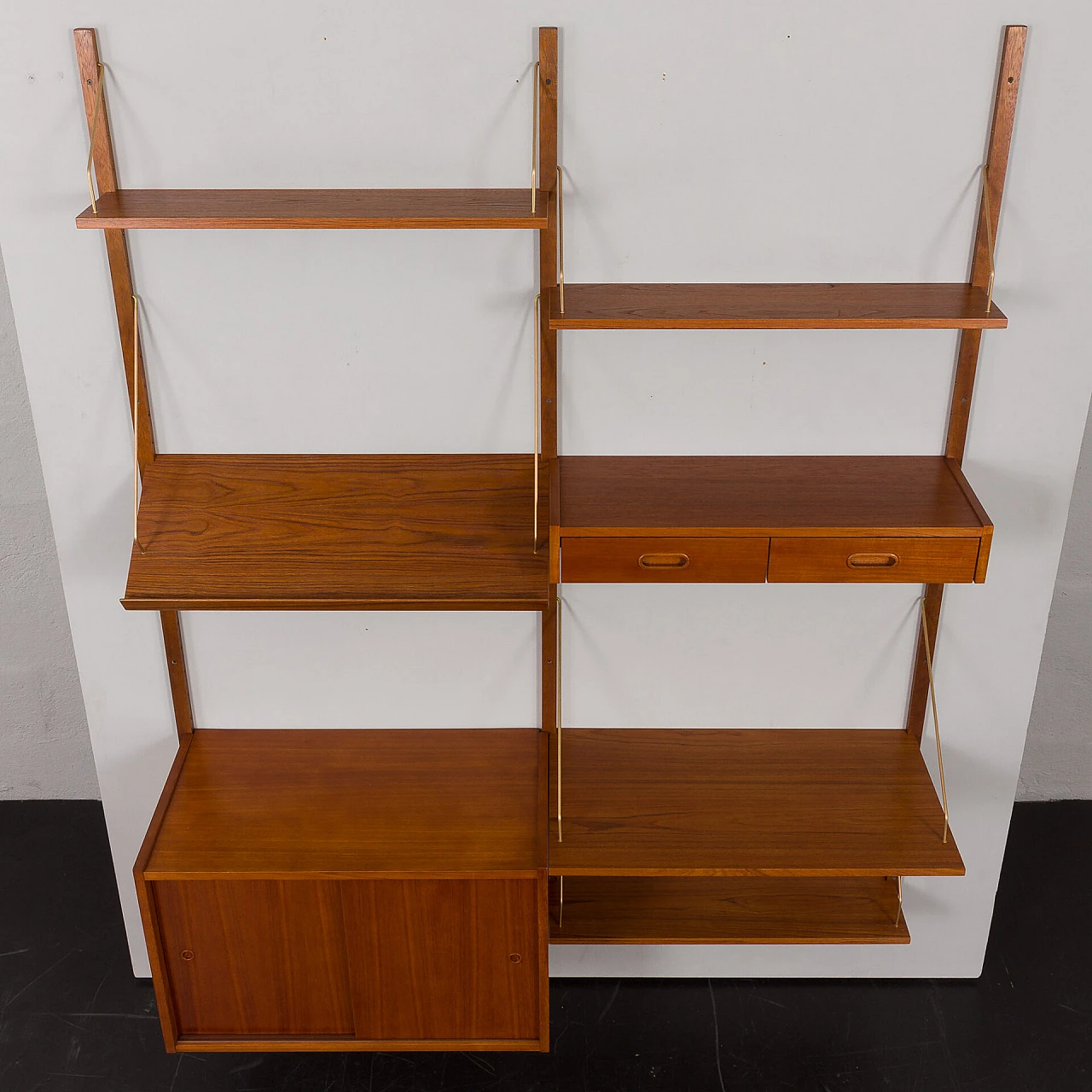 Modular teak bookcase in the style of P. Cadovius, 1960s 9