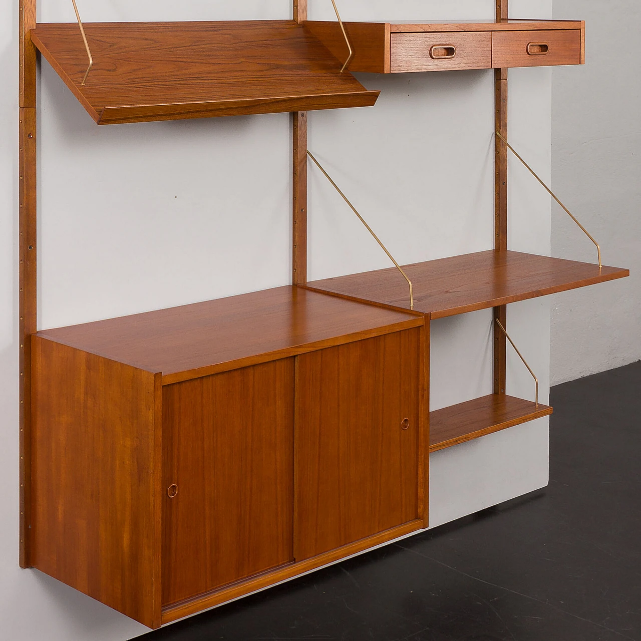 Modular teak bookcase in the style of P. Cadovius, 1960s 10