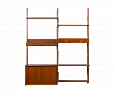 Modular teak bookcase in the style of P. Cadovius, 1960s