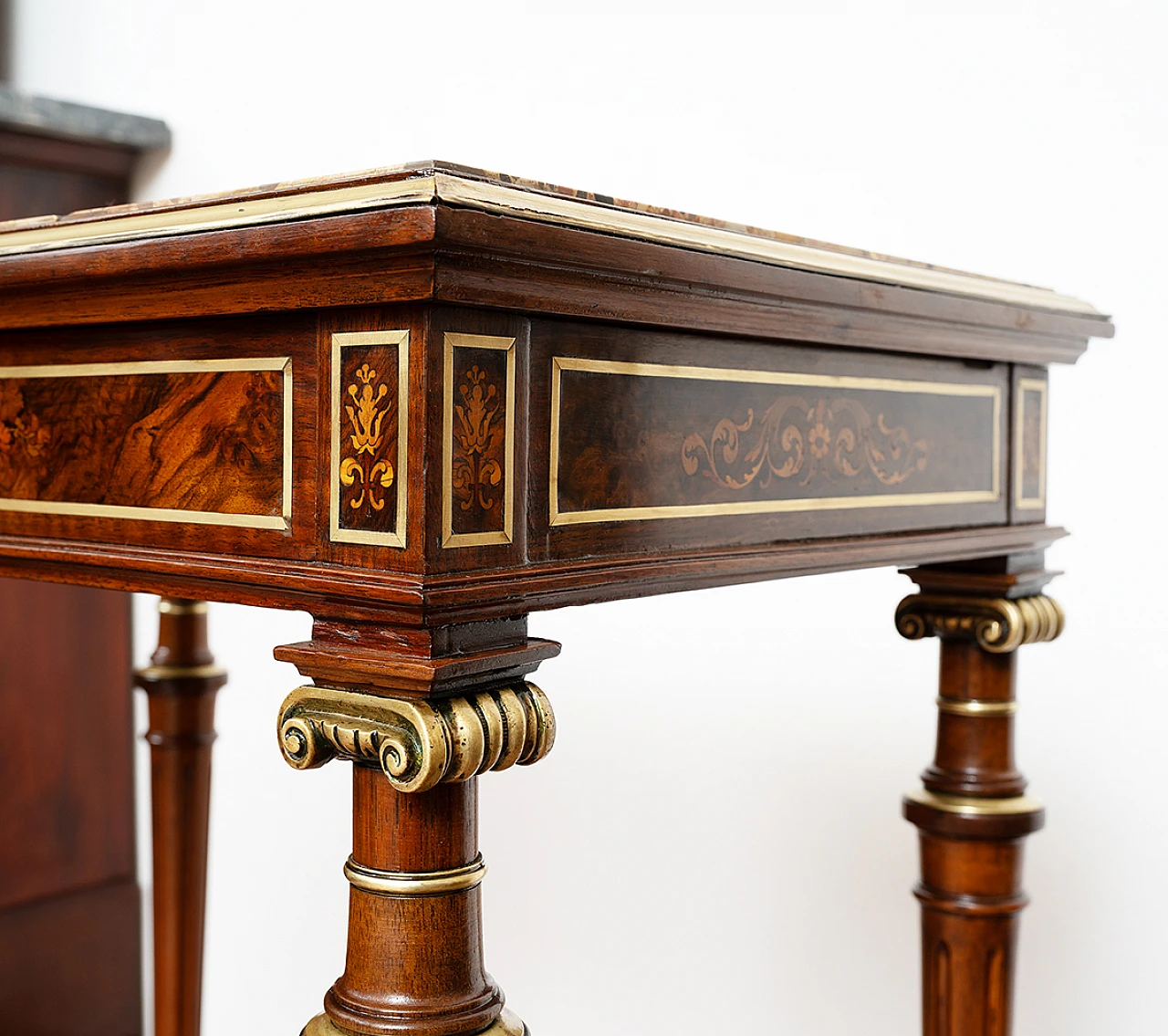 Mahogany coffee table with breccia top & bronze details, 19th century 5