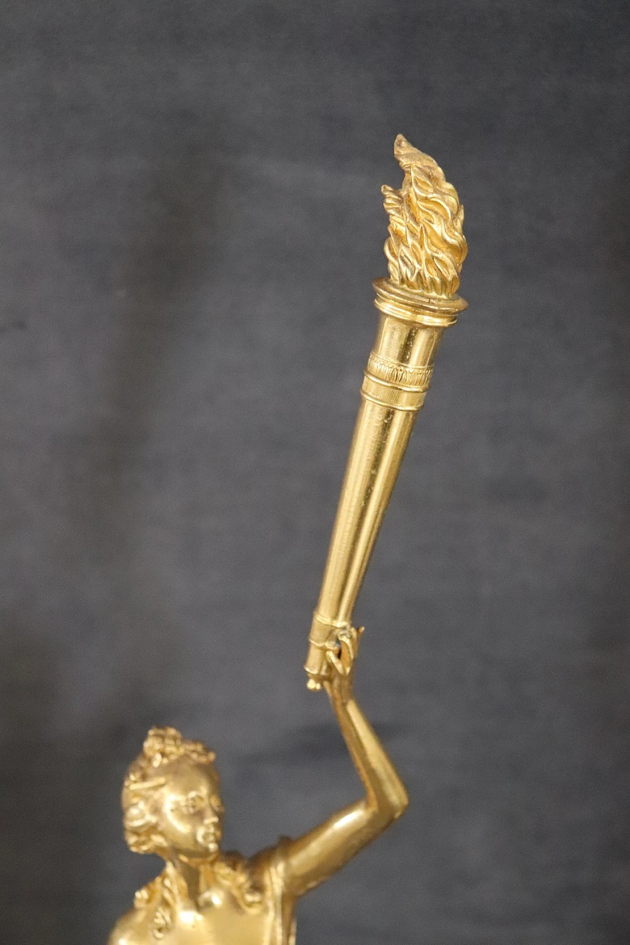 Pair of gilded bronzes on alabaster base, 1930s 4