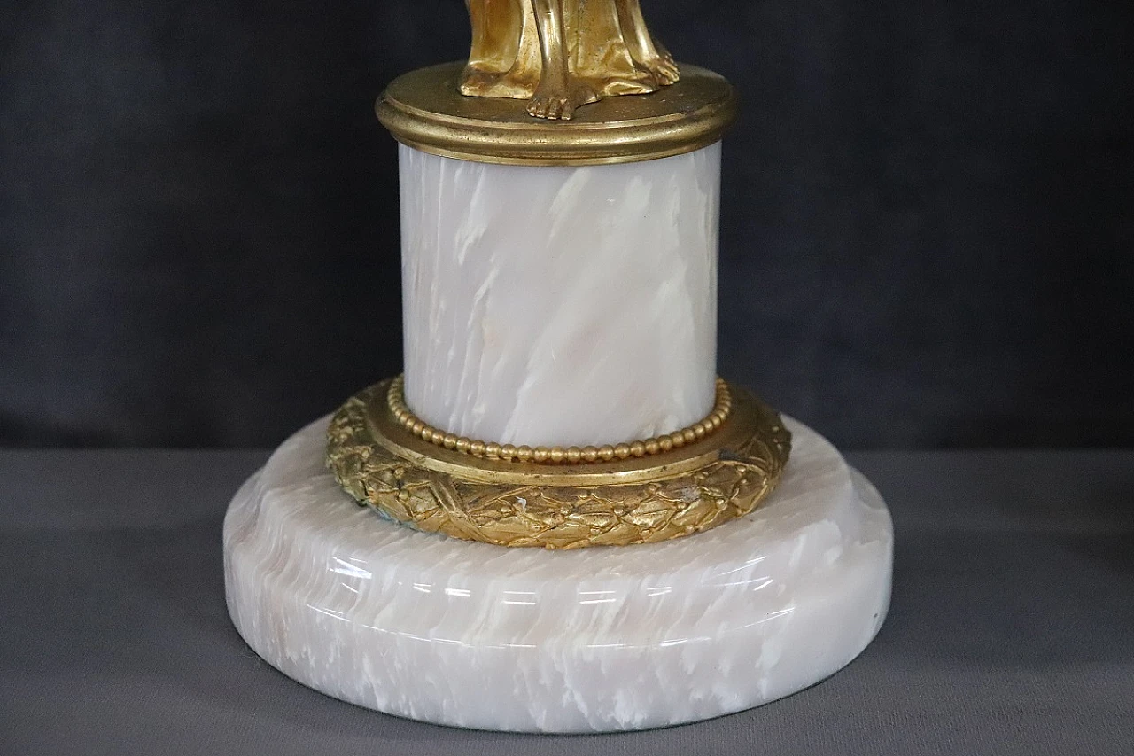 Pair of gilded bronzes on alabaster base, 1930s 5