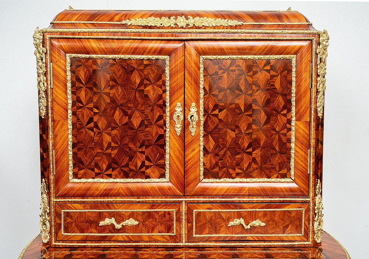 Bonheur du jour Napoleon III writing desk in exotic woods,19th century 3