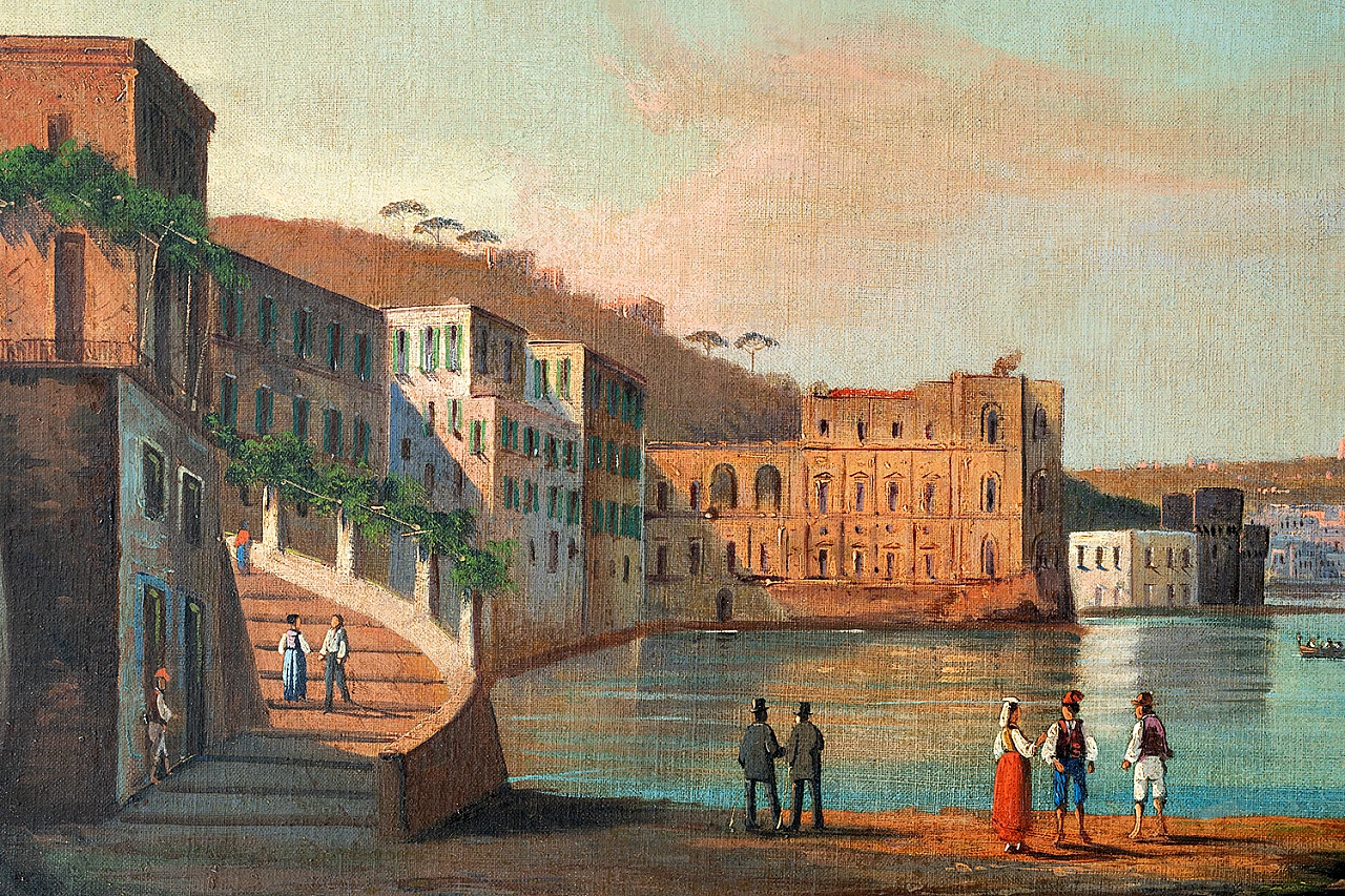 Girolamo Gianni, 4 views of Naples, oil on canvas, 19th century 4