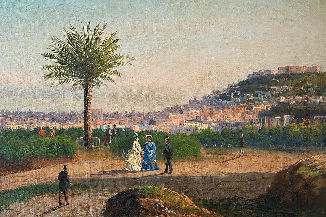 Girolamo Gianni, 4 views of Naples, oil on canvas, 19th century 7