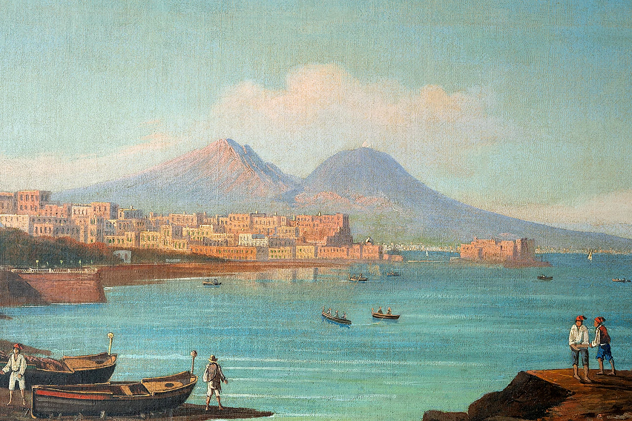 Girolamo Gianni, 4 views of Naples, oil on canvas, 19th century 8