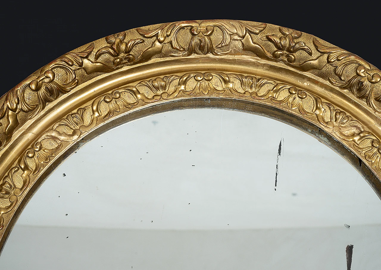 Mercury mirror with gilded and carved wood frame, 18th century 2