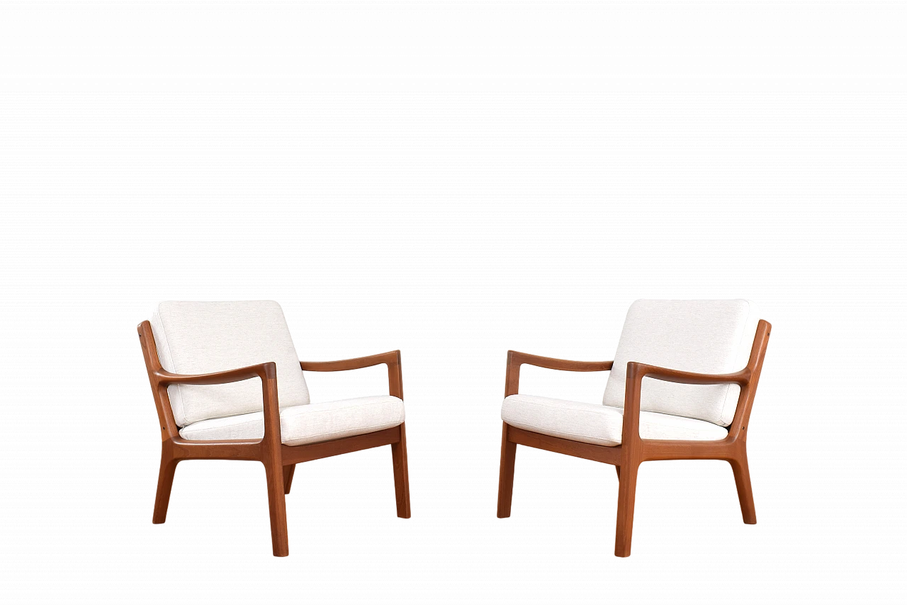 Pair of teak Senator armchairs by Ole Wanscher for Cado, 1960s 17