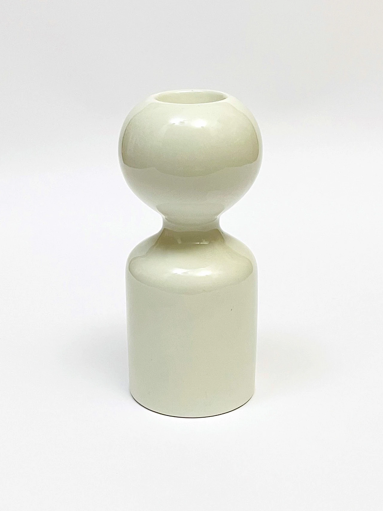 White ceramic candlestick by Liisi Beckmann for Gabbianelli, 1960s 1