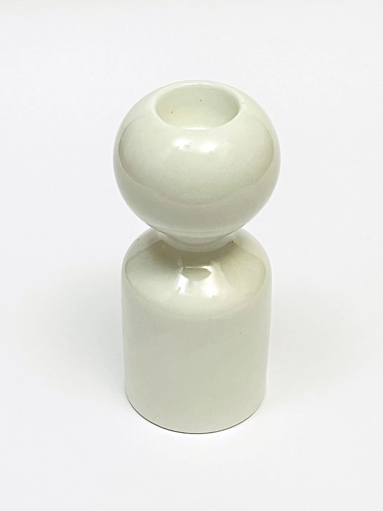 White ceramic candlestick by Liisi Beckmann for Gabbianelli, 1960s 2