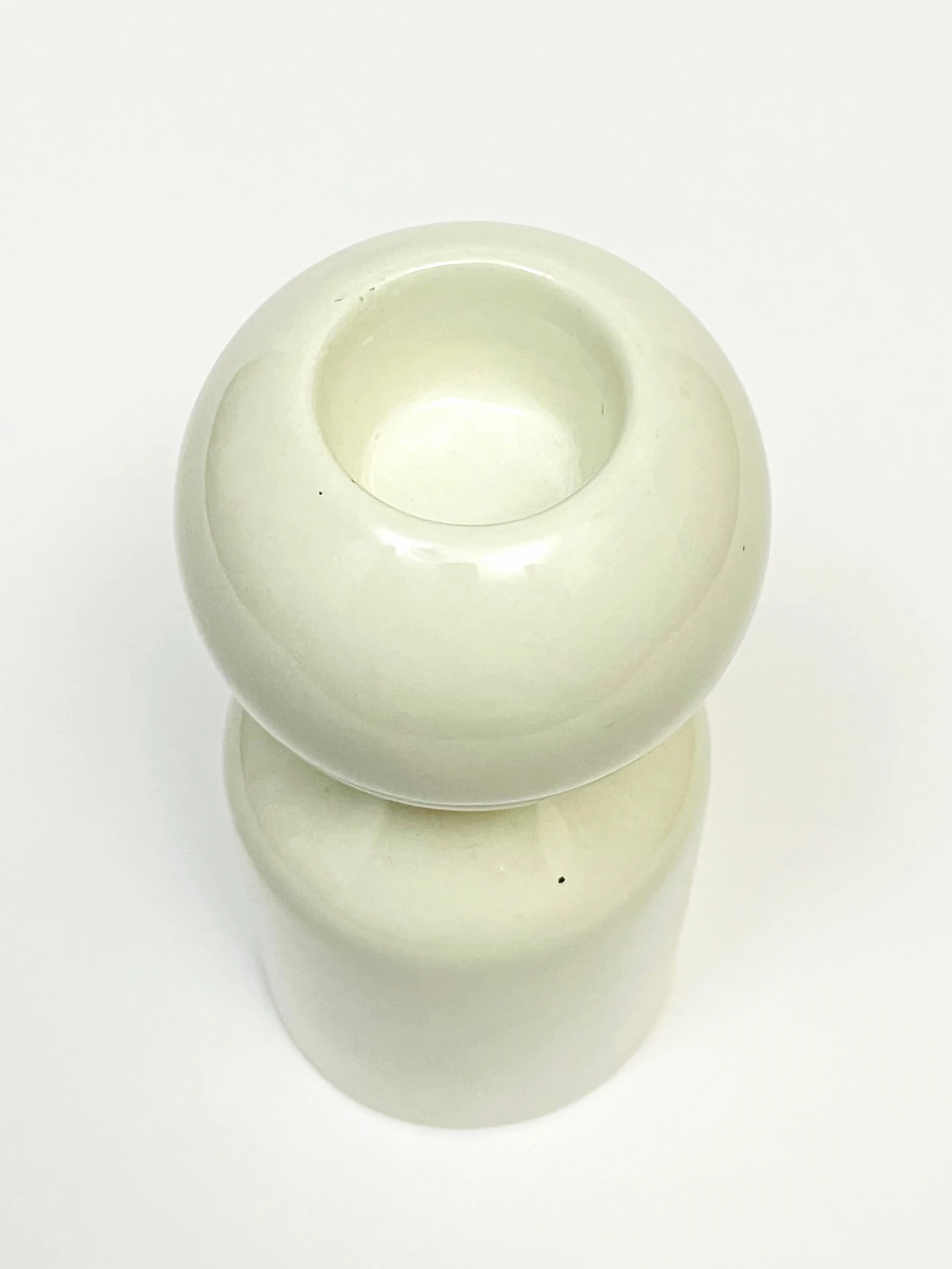 White ceramic candlestick by Liisi Beckmann for Gabbianelli, 1960s 4